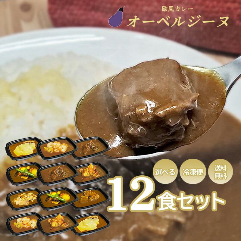 欧風カレー　オーベルジーヌ12個セット　送料無料　通販　お取り寄せ　カレー　冷凍　おうちで　人気　ロケ弁　ギフト　父の日