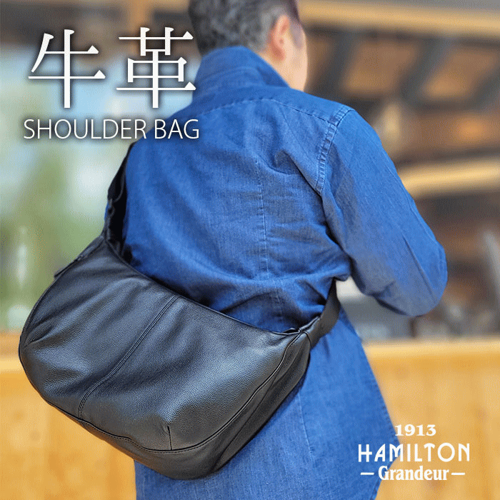 ショルダーバッグ レザーバッグ メンズ 斜めがけ 大人 かっこいい レディース ユニセックス B5 牛革 カジュアル 舟型 黒 ブランド