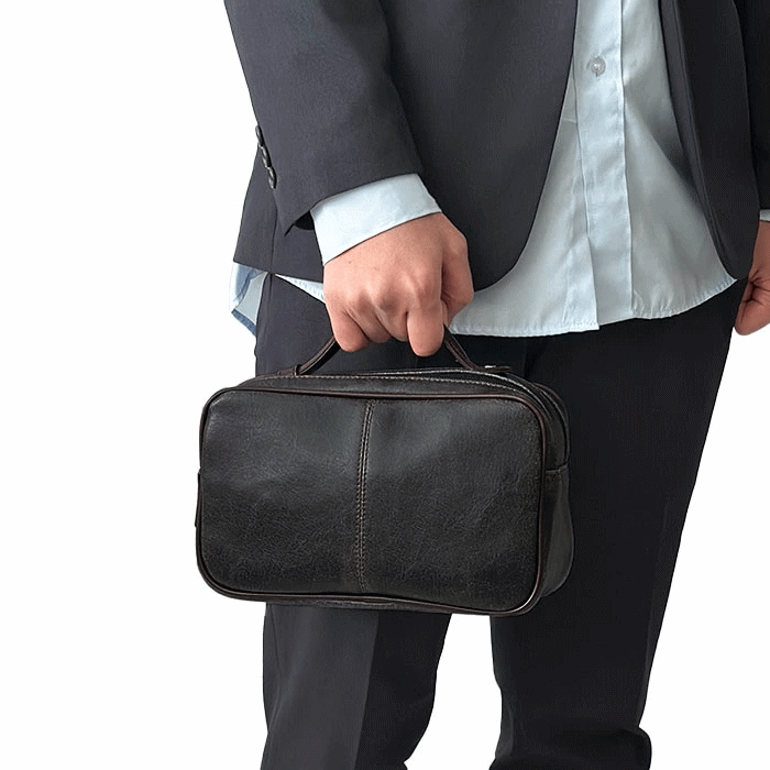 クラッチバッグ セカンドバッグ 日本製 国産 メンズ 男性 ダブルファスナー 持ち手 横長 横型 横 軽量 軽い 仕切り プレゼント 誕生日 結婚式 冠婚葬祭 父の日 鞄倶楽部 鞄クラブ