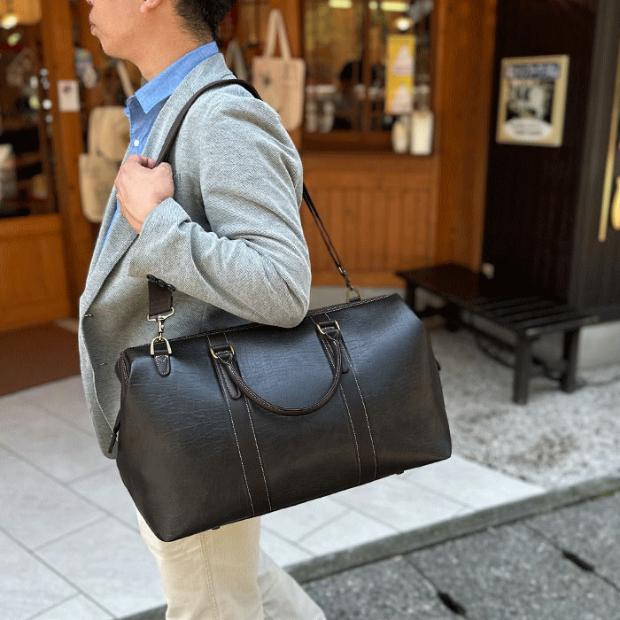 ボストンバッグ メンズ 2way ダレス 1泊 旅行 出張 ゴルフ ビジネス スポーツ ジム 旅行カバン 黒 aubeshop-10019656 Living days サンプル画像2