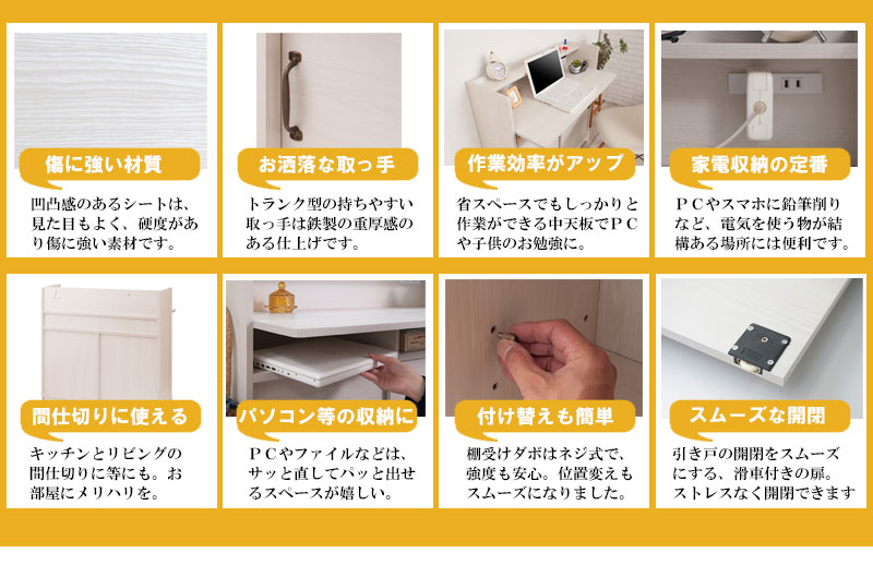 パソコンデスク デスク ホワイト 幅90cm 学習机 パソコンラック スリム リビング収納 PCデスク リビングデスク【P5】 [3]