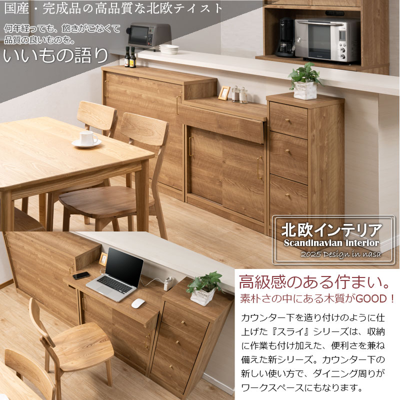 キャビネット 薄型収納キャビネット 　幅35.5cm チェストタイプ 全段レール付き 日...