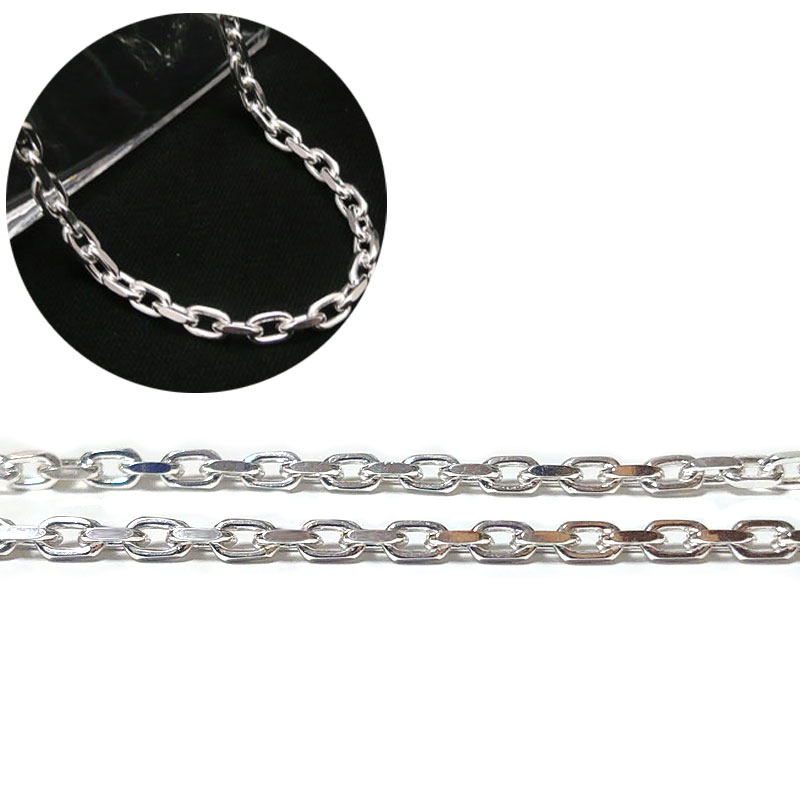 シルバーアクセサリー チェーン ネックレスチェーン 925シルバー ネックレス 太さ約3.0mm 長さ40cm 45cm 50cm 55cm 60cm 2面カッ...