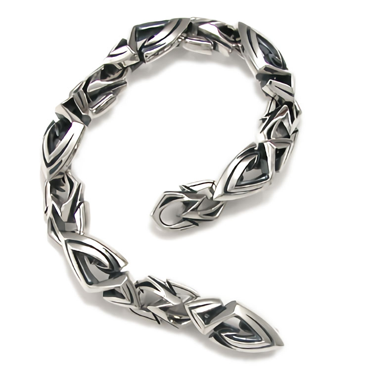 ブレスレット シルバーブレス シルバーアクセサリー シルバー925 メンズ シルバーブレスレット サメの牙モチーフ ドメスティック DB-068　DAgDART ダグダート