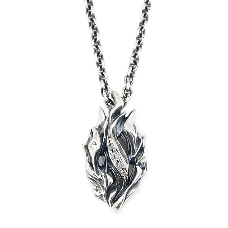 楽天06XY　楽天市場店シルバーペンダント シルバーアクセサリー シルバー925 炎 キュービックジルコニア×シルバーペンダント 大人アクセ D.four・ディーフォー DF-027