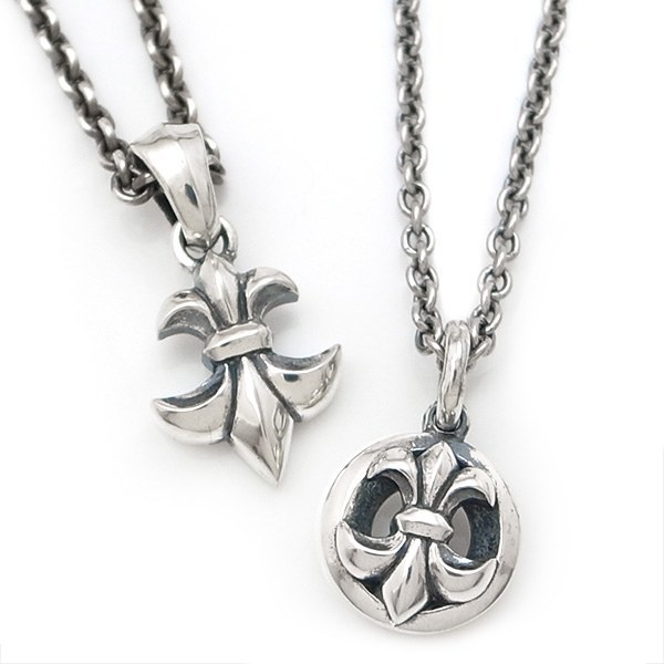ペアアクセサリー ペアペンダント シルバーネックレス シルバーアクセサリー シルバー925 ユリモチーフ DT-442-443