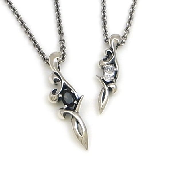 ペアアクセサリー ペアペンダント シルバーネックレス シルバーアクセサリー シルバー925 アラベスク DT-481-482