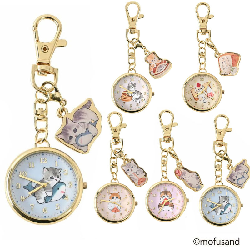 フィールドワーク Field work 腕時計 時計 mofusand モフサンド キーホルダーウォッチ キーチェーンウォッチ チャーム付き MSD003 カジュアル時計 ホットケーキにゃん/シフォンケーキにゃん/ナポリタンにゃん/イチゴにゃん/サメにゃん
