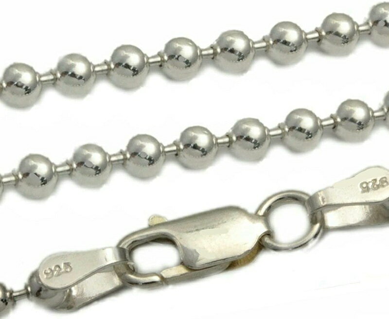 【直径3mm 長さ40cm/45cm/50cm/55cm/60cm/70cm/80cm】シルバー925 チェーン メンズ ネックレス チェーン ネックレス メンズ シルバー 太い ボールチェーン シルバーネックレス メンズ ボール ネックレス チェーン だけ