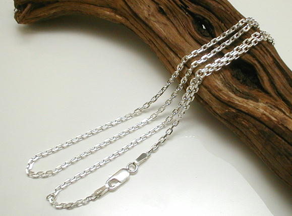 【幅1.6mm 長さ40cm/45cm/50cm/55cm60cm】あずきチェーン シルバー925 4面 シルバーネックレス メンズネックレス シルバーチェーン...