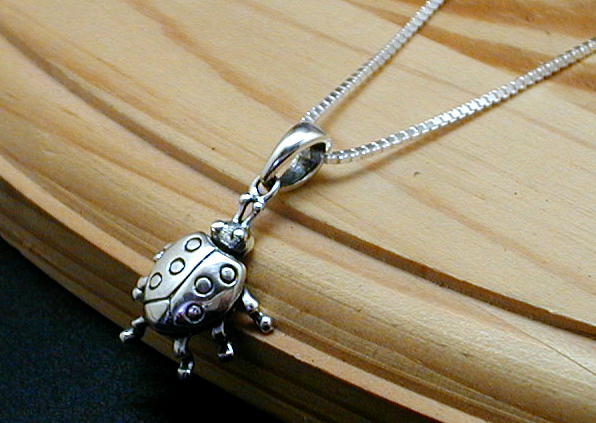 激カワ！てんとう虫のネックレスPG093【SILVER925】かなりリアル