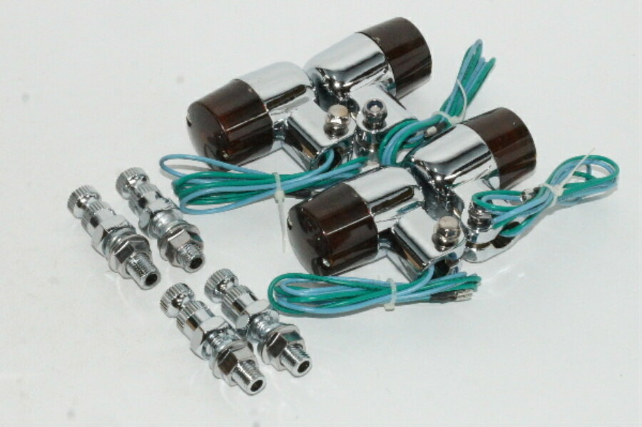 送料込7300円 アルミ 160 ミニヨーロピ ウインカー スモーク メッキ ヨーロピアン/27-0952