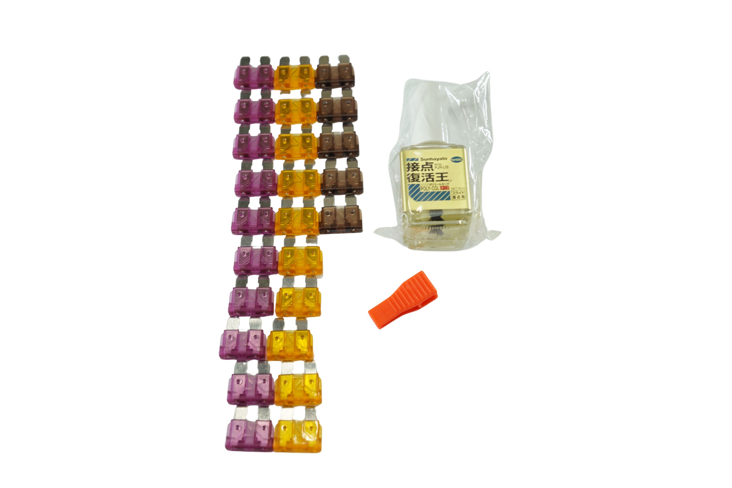 車丸ごと1台分 ヒューズリセットキット 平型ヒューズx25 + プラー + 復活剤/00-1561