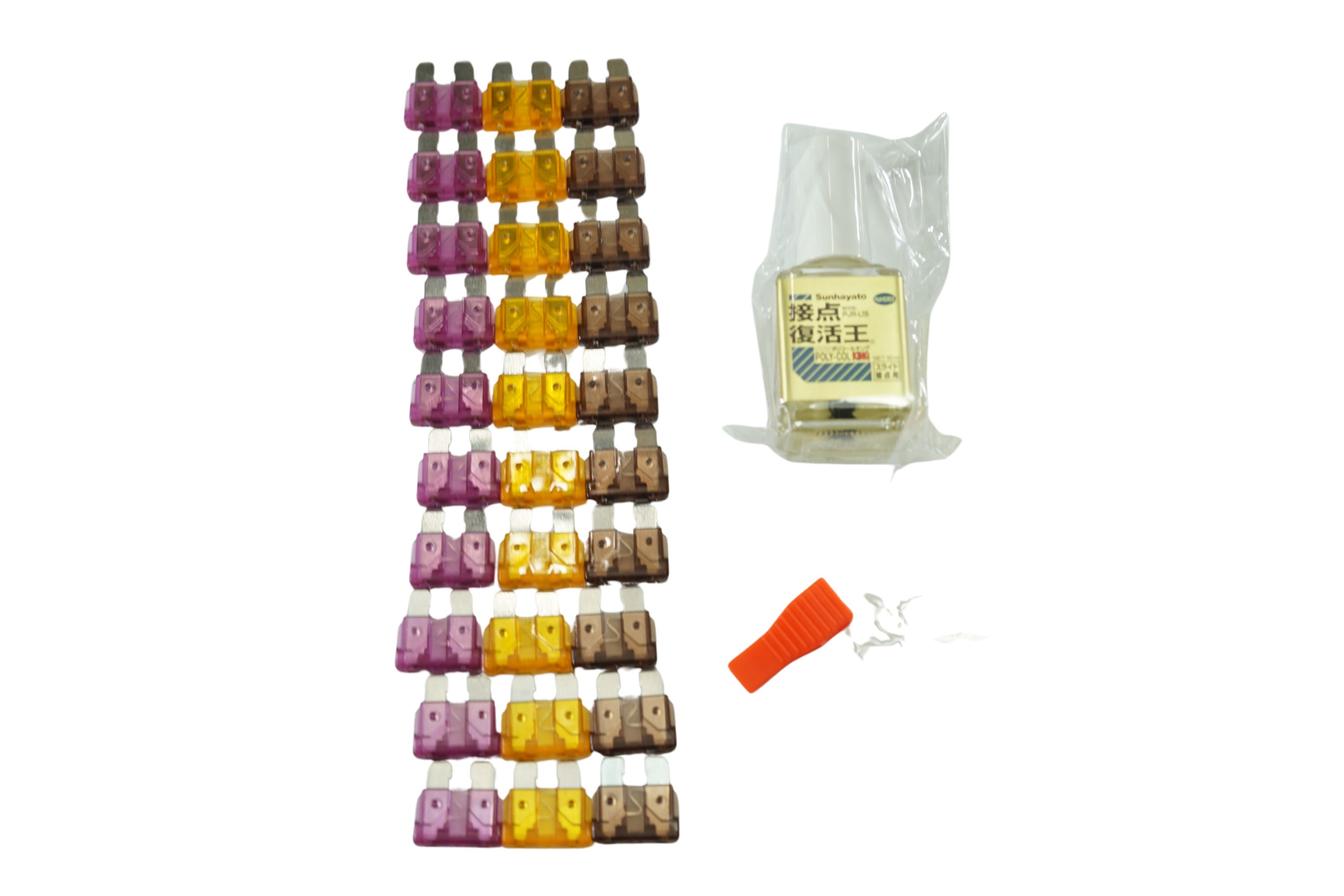 車丸ごと1台分 ヒューズリセットキット 平型ヒューズx30 + プラー + 復活剤/00-1562