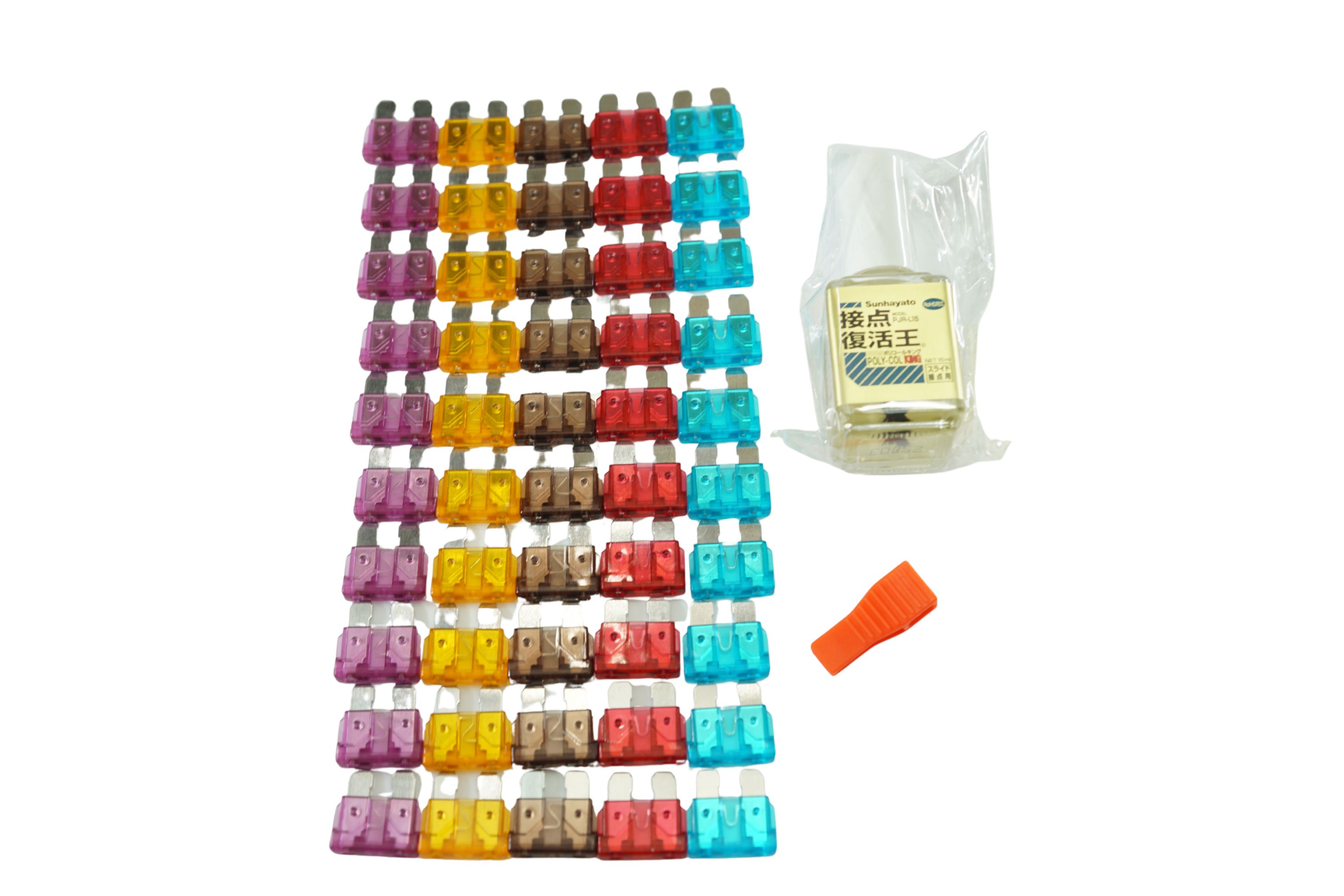 車丸ごと1台分 ヒューズリセットキット 平型ヒューズx50 + プラー + 復活剤/00-1566