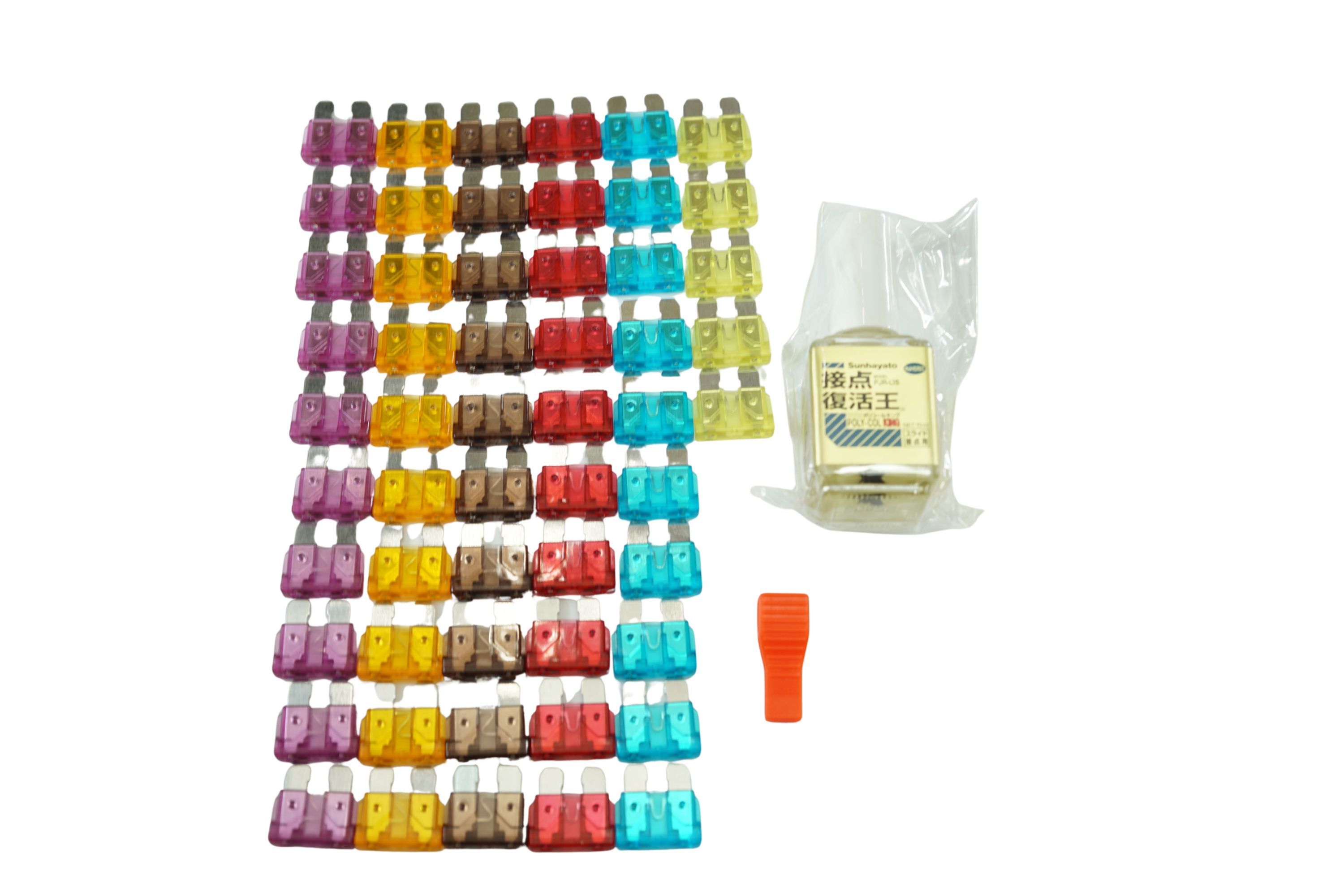 車丸ごと1台分 ヒューズリセットキット 平型ヒューズx55 + プラー + 復活剤/00-1567