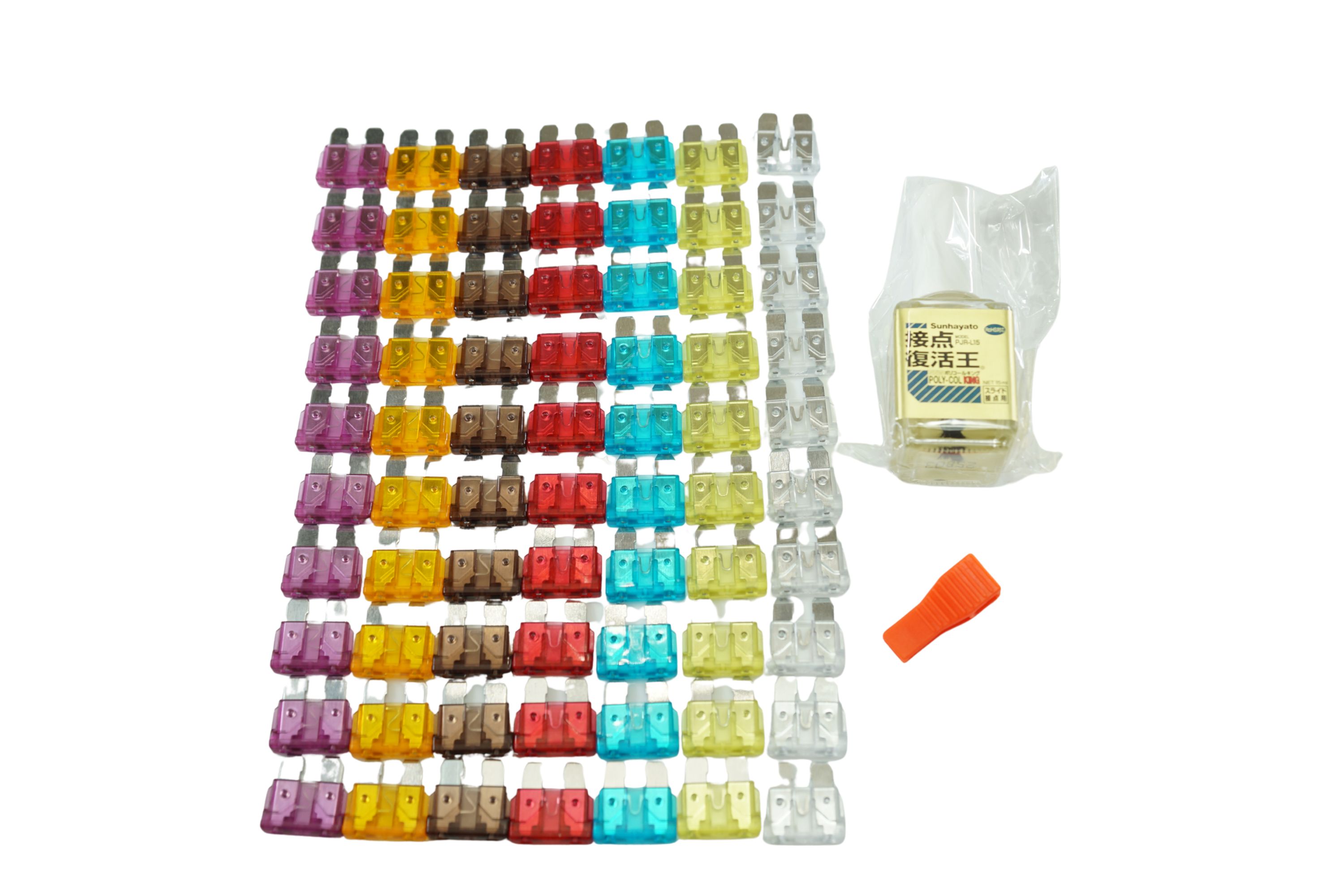 車丸ごと1台分 ヒューズリセットキット 平型ヒューズx70 + プラー + 復活剤/00-1570