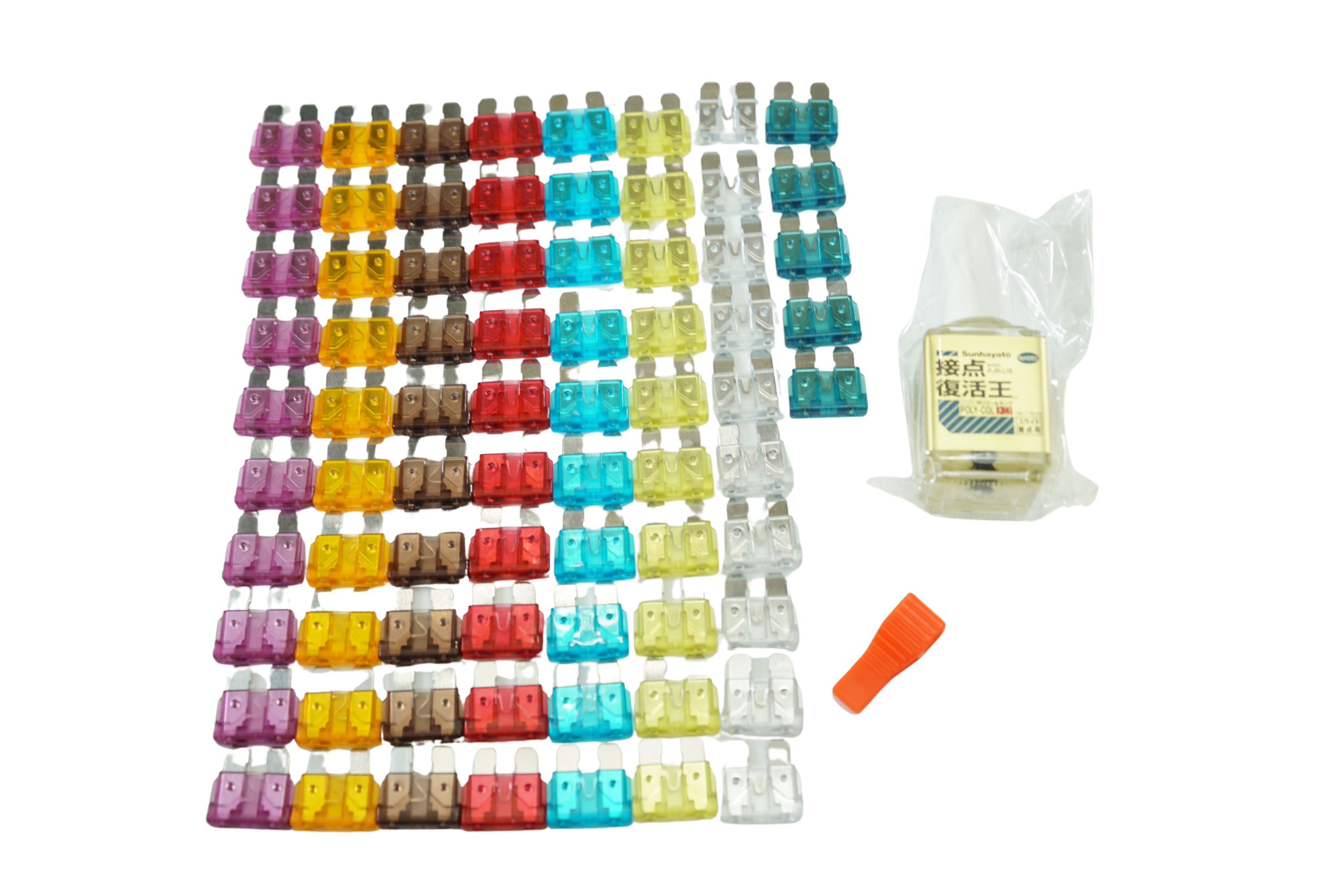 車丸ごと1台分 ヒューズリセットキット 平型ヒューズx75 + プラー + 復活剤/00-1571