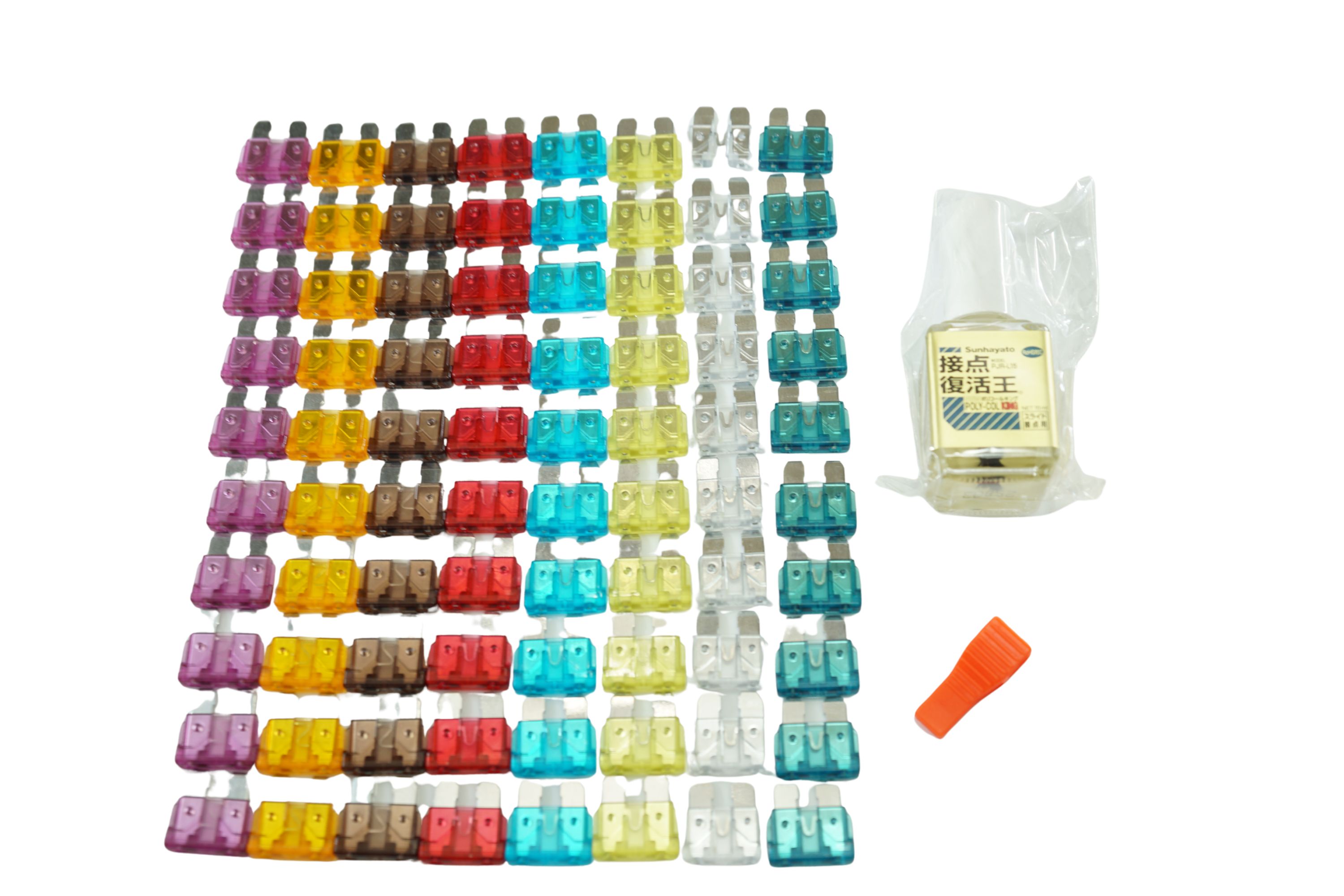 車丸ごと1台分 ヒューズリセットキット 平型ヒューズx80 + プラー + 復活剤/00-1572