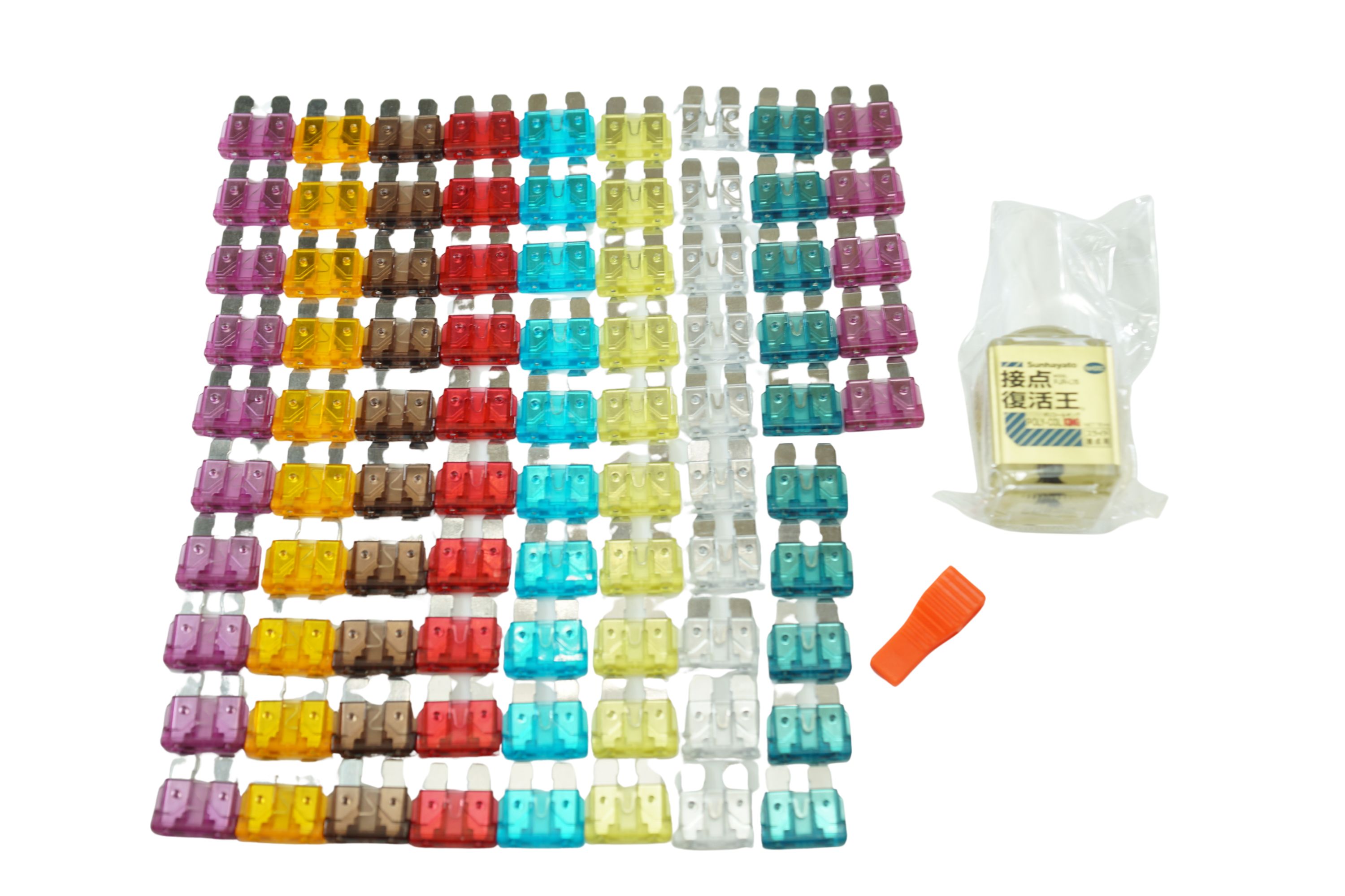 車丸ごと1台分 ヒューズリセットキット 平型ヒューズx85 + プラー + 復活剤/00-1573