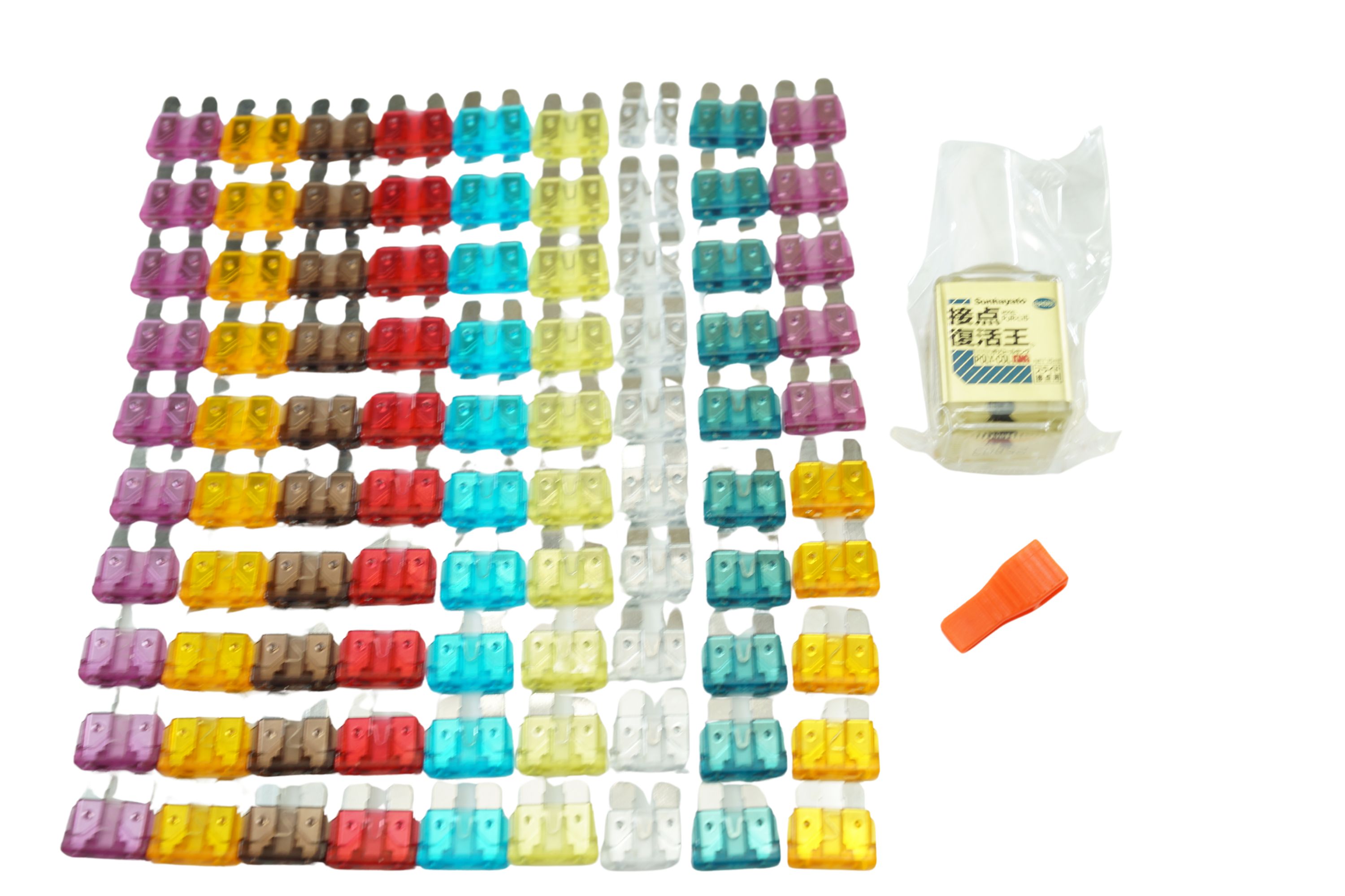 車丸ごと1台分 ヒューズリセットキット 平型ヒューズx90 + プラー + 復活剤/00-1574