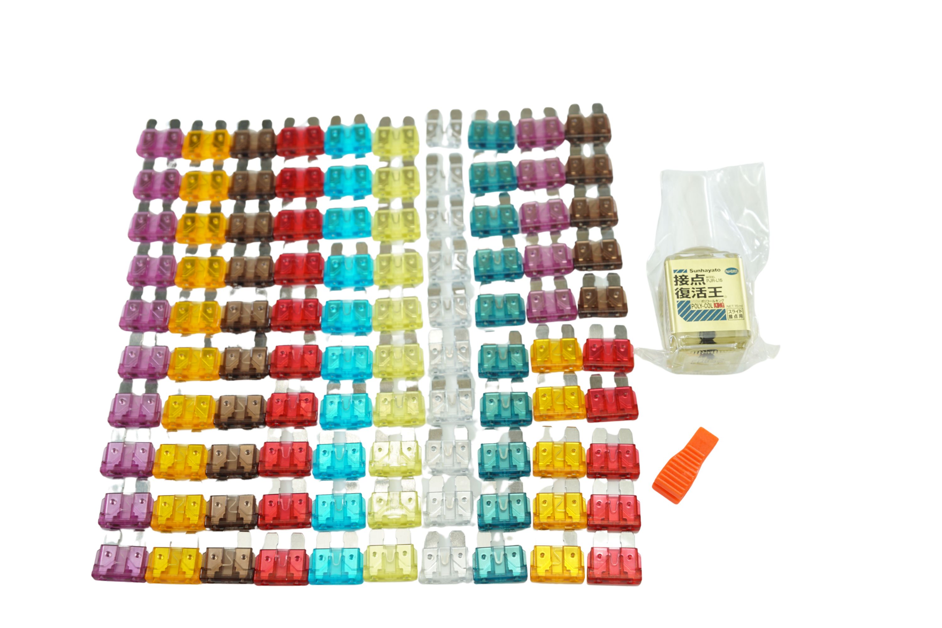 車丸ごと1台分 ヒューズリセットキット 平型ヒューズx100 + プラー + 復活剤/00-1576