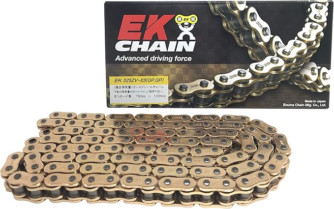 EKシール エヌマ 525-124 チェーン 525ZV-X3 ゴールド 124L MLJ カシメジョイント/00-9245 525ZV-X3(GP..