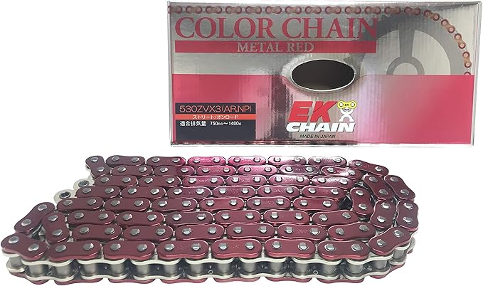EKシール エヌマ 530-128 チェーン 530ZV-X3 メタルレッド 128L MLJ カシメジョイント/00-9447 530ZV-X3(AR;NP)-128メタルレッド