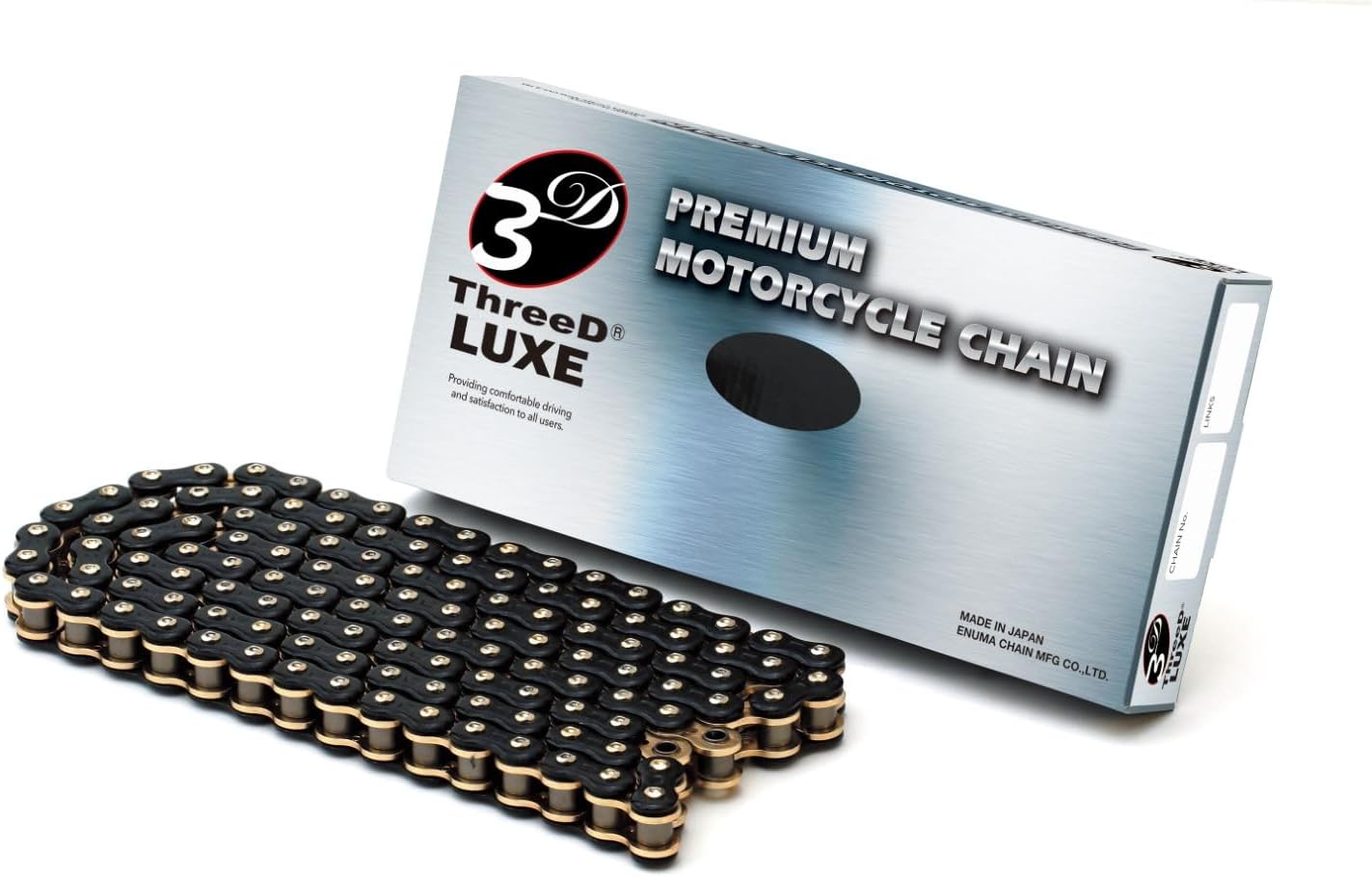 ThreeD エヌマ 525-140 チェーン 525L/3D ブラック/ゴールド 140L MLJ カシメジョイント/00-9687 525L/3D(BK;GP)P=GP-140ブラック/ゴールドマルチカラー(2)