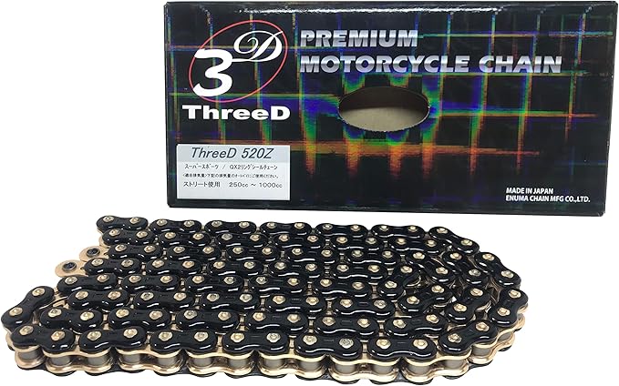 ThreeD エヌマ 520-150 チェーン 520Z/3D ブラック/ゴールド 150L MLJ カシメジョイント/00-9831 520Z/3D(BK;GP)P=GP-150ブラック/ゴールドマルチカラー