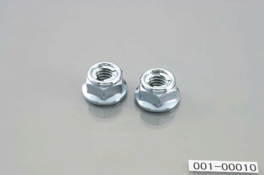 ロックナット　KITACO　管理番号：00-I100素材：スチール製 / サイズ：M6／P1.0M6用/P1.0（ユニクロ）/ 2ヶ 商品説明 ●フリクションリングのインサートによりプリベリングトルク発生部を持ち、それによる摩擦抵抗によって戻り止めの要素として、ネジ部のトルクが大きくなるナット。 ●スチール製ユニクロ ※ロック部からボルトの突き出し長を1-5mm程度にし、再使用する際にはボルト・ナットのネジ山、ロック部が傷んでいないか確認した上でご使用下さい。送料消費税込です。代引、後払などは追加送料が必要です。