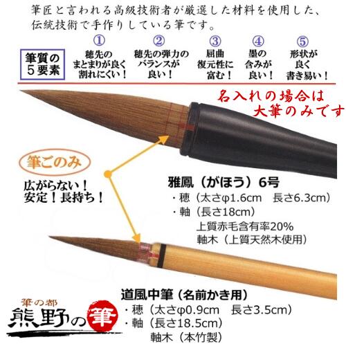 書き初め セット 小学生 男の子 女の子 習字 書道 書初め 初心者向け4点セット 書初め用筆(雅鳳6号)＋道風中筆+下敷(フェルト罫線入)+下敷ケース 無料名入れサービスあり 何度も書ける水書紙のおまけ付