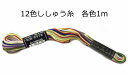 12色ししゅう糸 各色1m【ネコポス対応10組まで】