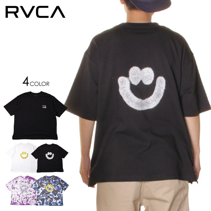 rvca tシャツ メンズ 半袖Tシャツ Tee ルーカ ルカ ユニセックス お揃い 男女兼用 タイダイ染め オーバーサイズ ルーズフィット 韓国 韓国ファッション 格闘技 S M L Skull and Roses Pocket St BA041-210 【evi】