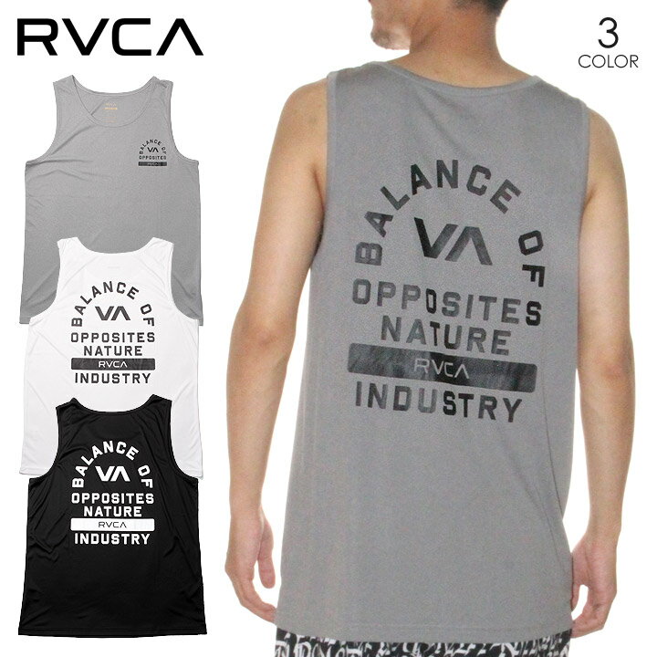 【夏／SALE 30％OFF】 RVCA SPORTS メンズ タンクトップ RVCA PE TANK ハイブリッドタンク ブランド おしゃれ 格闘技 トレーニング トレーニングウェア トレーニングタンク バックプリント ブラック/ホワイト/グレー S/M/L/XL BB041-859 【evi】