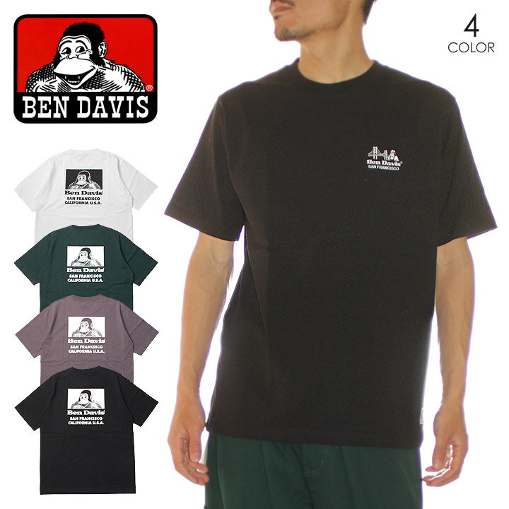 BEN DAVIS ベンデイビス ベン・デービス ベンデイヴィス Tシャツ 半袖 ワーク ブランド ストレート メンズ レディース CISCO EMB TEE (REG) C-2580019 グリーン ブラック グレー ホワイト M L XL 2022春夏 新作 【evi】 【CP】【Sold Out】