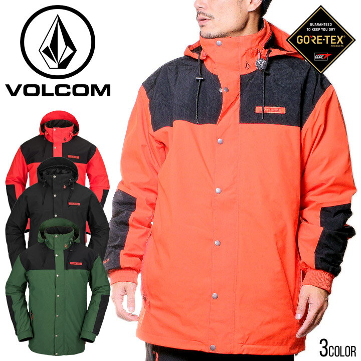 10%OFF │ VOLCOM ボルコム スノーウェア ジャケット メンズ スノーボードウェア アウター LONGO GORE-TEX JACKET G0652306 2022-2023秋冬 ブラック レッド グリーン S M L 【evi】