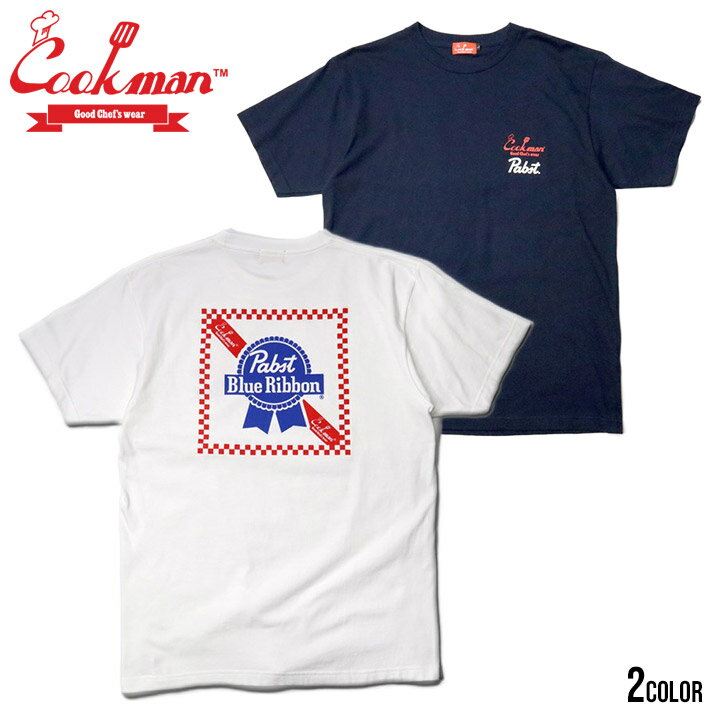 楽天湘南 横乗り系セレクト 3DIRECT2,500円ポッキリ クーポン配布中!! │ COOKMAN クックマン Tシャツ Pabst Blue Ribbon コラボ メンズ cookman tシャツ 半袖 ストリート 西海岸 Pabst Ribbon 221-21049 ホワイト ネイビー S M L XL【evi】【sku】