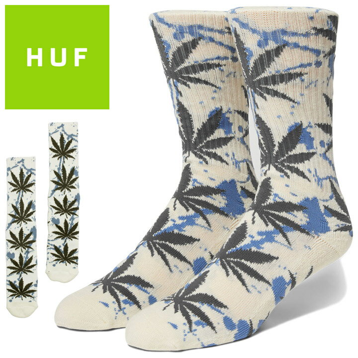 66%OFF │ スペシャル セール │ HUF ソックス メンズ ブランド ストリート スケーター 靴下 ハフ SPLATTER PLANTLIFE SOCKS SK00756 オフホワイト 25cm-27cm 2023春夏 新作【evi】【sku】