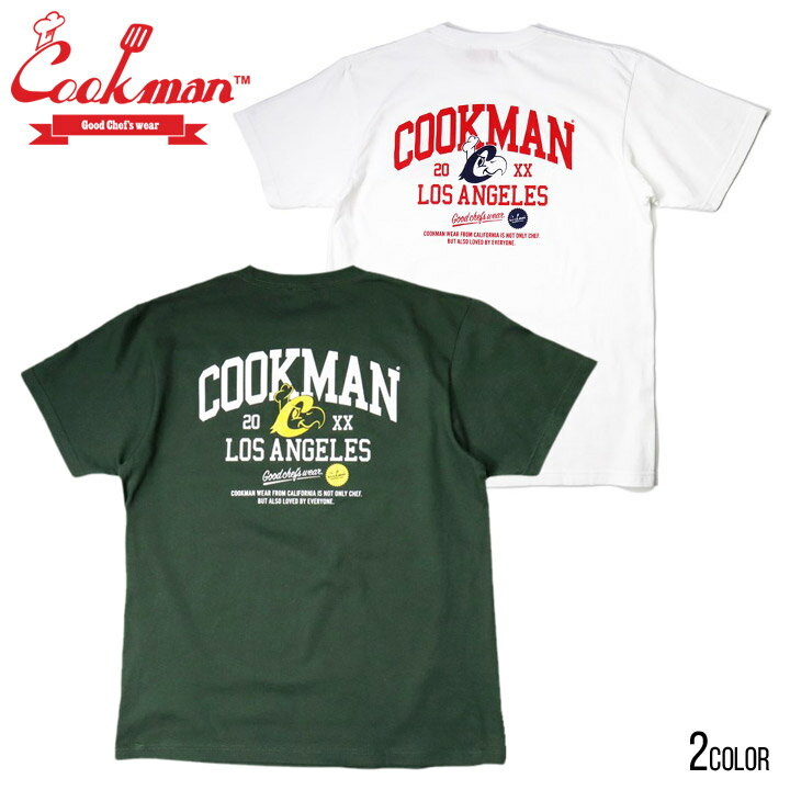 楽天湘南 横乗り系セレクト 3DIRECT2,500円ポッキリ クーポン配布中!! │ COOKMAN クックマン Tシャツ メンズ cookman tシャツ 半袖 ストリート 西海岸 COOKMAN TSHIRT COLLEGE LOGO 231-21057 ホワイト グリーン S M L XL 【evi】【sku】