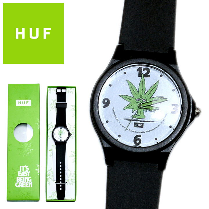 55%OFF │ スペシャル セール │ HUF ハフ 腕時計 メンズ ストリート ブランド 時計 アクセサリー GREEN BUDDY WATCH AC00864 ブラック ワンサイズ サイズ調節 可能 2023秋冬 新作