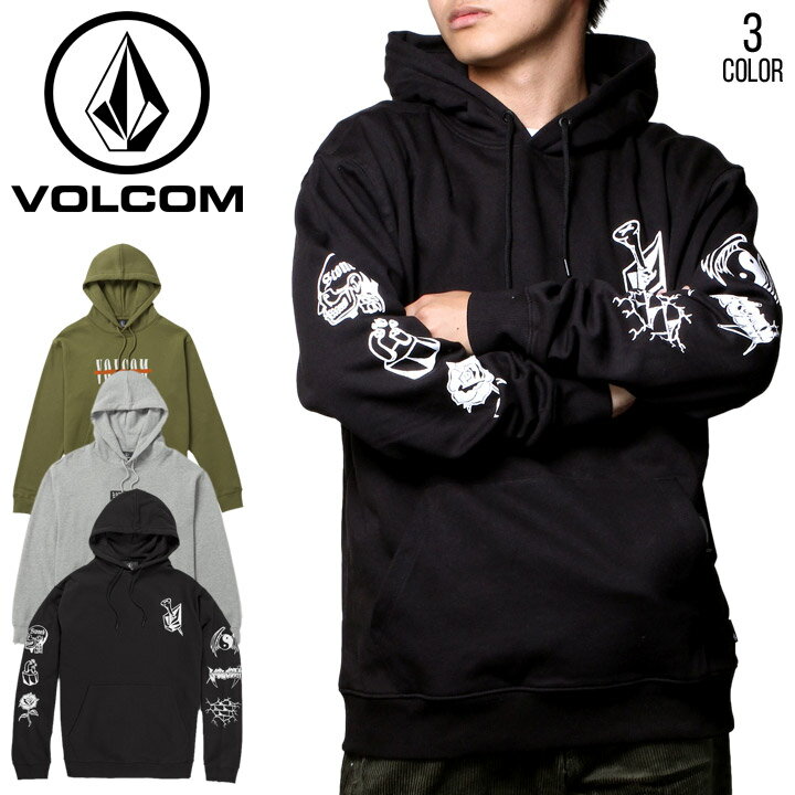 51 OFF │ VOLCOM パーカー メンズ ブランド プルオーバー サーフ ストリート スケート アパレル WATANITE PO A4132306 2023秋冬 新作 ブラック グレー グリーン M L XL【evi】【SKU】