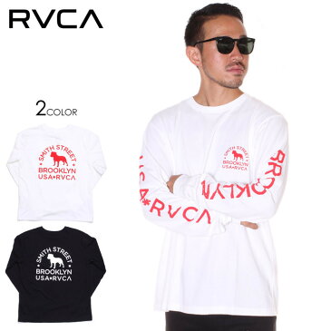 【 NewYear SALE→29％OFF 】 RVCA ルーカ ロンT メンズ SMITH STREET WICKS LS 2019秋冬 ブラック/ホワイト S/M/L 【evi】