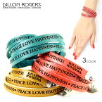 DILLON ROGERS / ディロン・ロジャース レザー ブレスレット WRAP AROUND LETHER BRACELETS (PEACE LOVE)