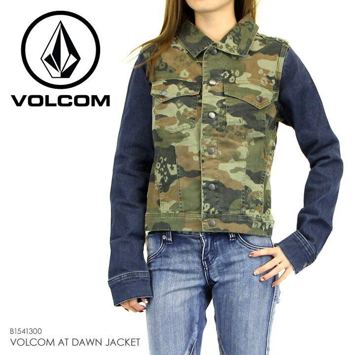 VOLCOM ボルコム デニム スタッズ シャツ レディース DIP STIX L/S TOP VOLCOM新作入荷!! ■素材 【MIL】 コットン 98% ポリウレタン 2% 【BLK】 コットン 98% スパンデックス 1% VOLCOM / ボルコム サイズ 【MIL】 S：着丈52cm/身幅43.5cm/肩幅37.5cm/袖丈62cm M：着丈54.5cm/身幅46.5cm/肩幅38.5cm/袖丈62.5cm 【BLK】 S：着丈52cm/身幅45.5cm/肩幅39cm/袖丈64cm M：着丈53cm/身幅46.5cm/肩幅39.5cm/袖丈64.5cm *モデル 158cm Sサイズ着用 ※VOLCOM/ボルコムのサイズ対応表は目安となります。 注文欄のサイズ表示は、各ブランドのサイズ表示となっています。　 VOLCOM/ボルコムのサイズ対応表は、平置きにしたまま負荷をかけず　 各部位を直線上で計測しています。一般的日本サイズの数値は、　 普段着用されている日本サイズと必ずしも一致するものでは　 ありませんので、お買い求めの際の目安としてご利用ください。　 撮影時の照明やモニターの違いなどの影響により、実際の商品と　 SHOPサイト上の色味が若干違って見える場合がございます。　 予めご了承下さい。 VOLCOM 1991年、Richard&nbsp;Woolcott、Tucker&nbsp;Hall&nbsp;の二人がタホでのスノートリップ中に 思いつき設立したという「ボルコム」。コンセプトは”youth&nbsp;against&nbsp;establishment”。 すなわち「既存の考えに反発する若さ」。80〜90年代という大きな変化を迎えていた当時、 まさにボルコムは80年代の考えを翻すかの様な新しい提案で我々を虜にしました。 今流行のストリートブランドを探しても、ここまで独自の世界観を持っている ブランドは少ないでしょう。この魅力に賛同するライダー陣も半端ではありません。 テリエ、ライナス（兄）、ダニエル、ショーンに加え、アークティックチャレンジで 名を揚げたロメインやアナログから移籍したライダーギギなど。