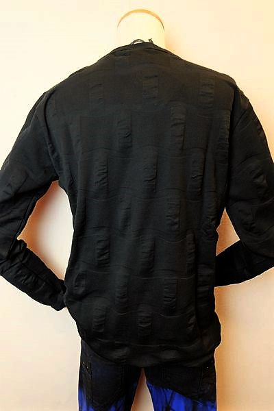 ジーノGino【ロングTシャツ】【2022春夏新作】【メンズウェア】【ニットTシャツ】【カットソー】【ジーノ服】ニットロングTシャツブラック