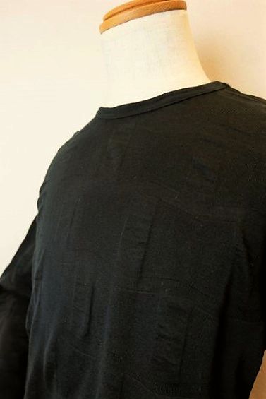 ジーノGino【ロングTシャツ】【2022春夏新作】【メンズウェア】【ニットTシャツ】【カットソー】【ジーノ服】ニットロングTシャツブラック