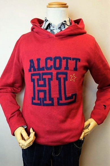  アルコットヒル Alcott hill  ロゴニットパーカー レッド