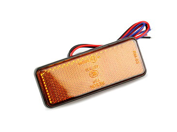 ネコポス無料 バイク用 24連LEDリフレクター反射板ウインカー連動 長型 黄 12V 1個