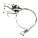 額縁 ピクチャーレール ワイヤーフック U型 耐荷重約20kg 自在金具付 径1.5mm (全長1.5m/2本セット) (トクトヨ)Tokutoyo